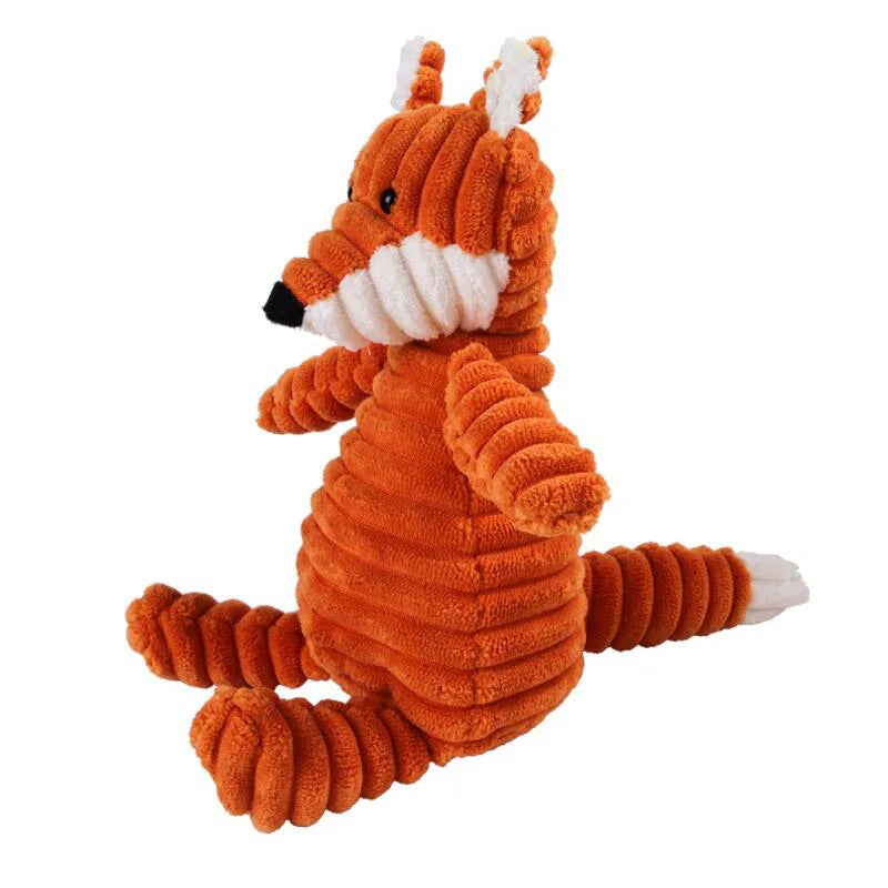 Corduroy Squeak & Chew Animal Toy – Perfect for Small to Large Dogs