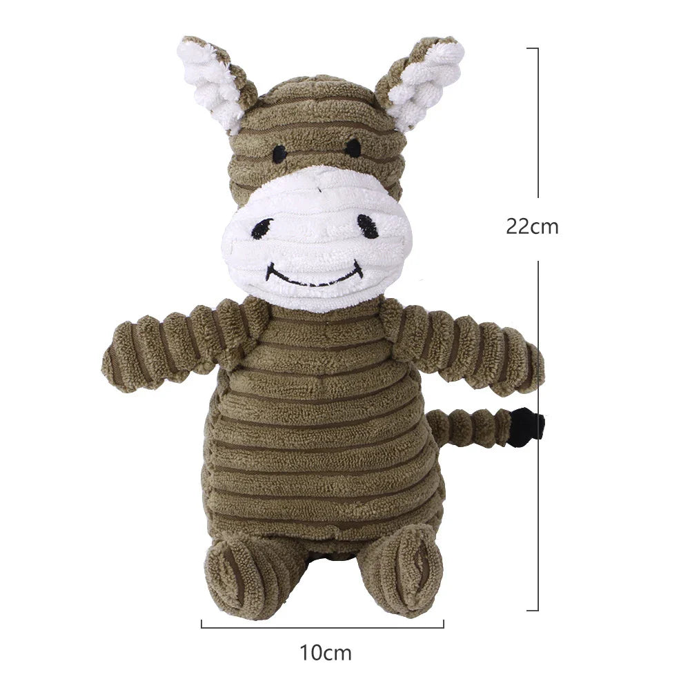 Corduroy Squeak & Chew Animal Toy – Perfect for Small to Large Dogs