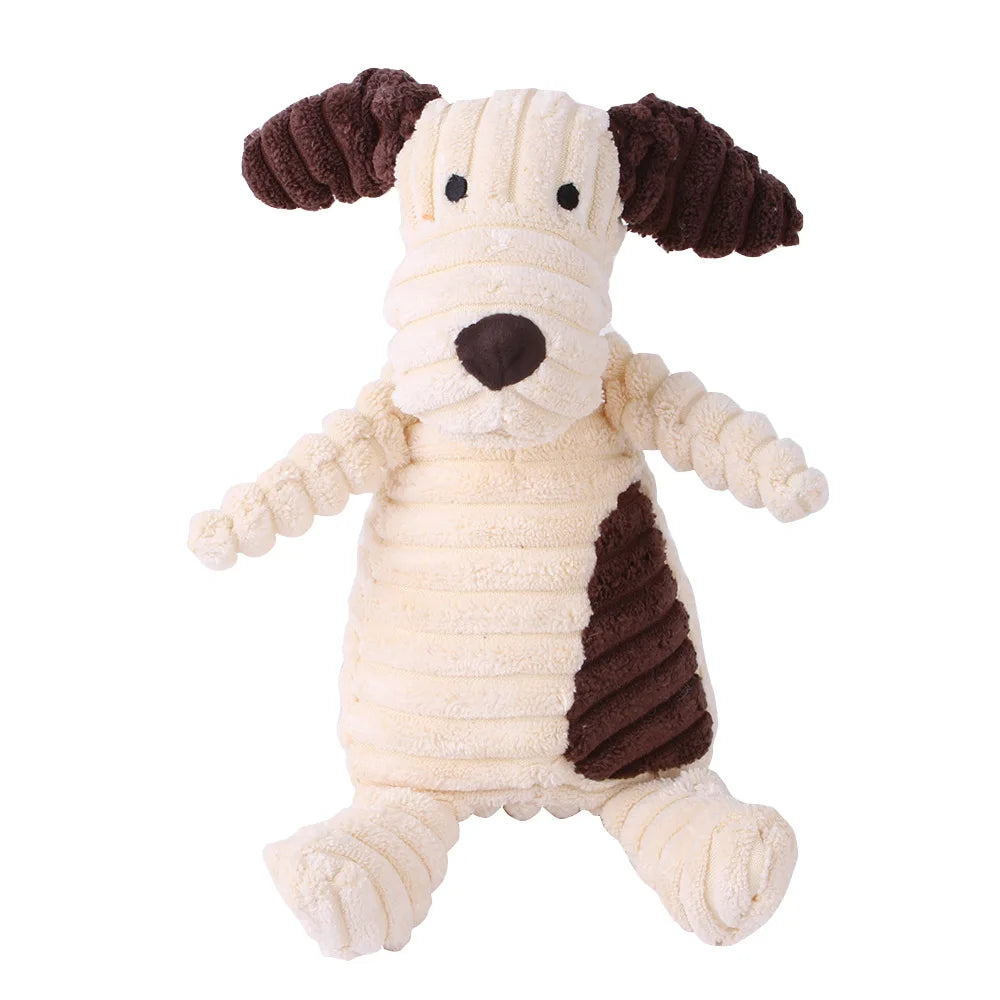 Corduroy Squeak & Chew Animal Toy – Perfect for Small to Large Dogs